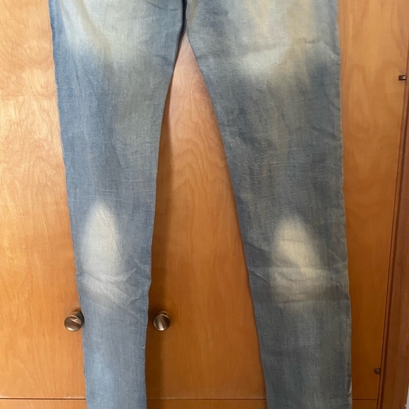 MNML Italian distressed graphic straight (Size 30) Blue Stretch-fit Jeans - Picture 12 of 13
